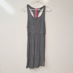 Roxy Dress Black Striped Racerback Sleeveless Tank Summer Sun Dress Size Medium